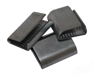 3/4" Sellos metálicos dentados tipo snap-on para fleje de poliéster, 1,000 por caja