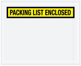 Sobres amarillos "Packing List Enclosed" de 6.75" x 5", 1000 por caja.