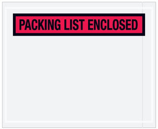 Sobres rojos "Packing List Enclosed" de 4.5" x 7.5", 1000 por caja.