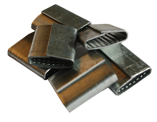 5/8" Sellos cerrados dentados tipo pusher para fleje de polipropileno y poliéster, 1,000 por caja