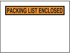 Sobres naranjas "Packing List Enclosed" de 6.5" x 5", 1000 por caja