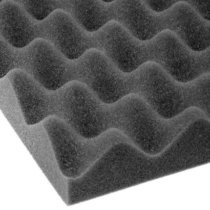 Juegos de espuma acolchonada convoluta color carbón de 8" x 6" x 2", 48 Sets / Caja.
