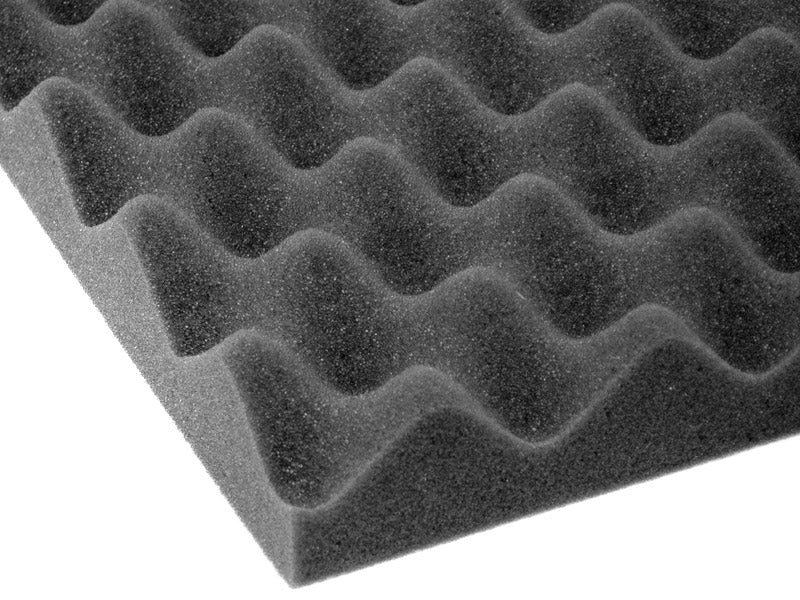 Juegos de espuma acolchonada convoluta color carbón de 6" x 6" x 2", 64 sets por caja