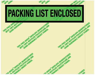 Sobres Ecológicos "Packing List Enclosed" de 4.5" x 5.5" (Caja / 1000 unidades).