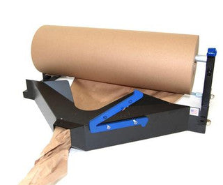 Dispensador de papel Kraft de 36" con sistema Crumpler, montable horizontalmente en mesa y pared.