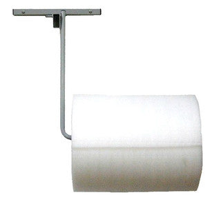 Dispensador de rollos de plástico burbuja, montaje de brazo simple de 24" para pared, espuma de amortiguación y papel protector.