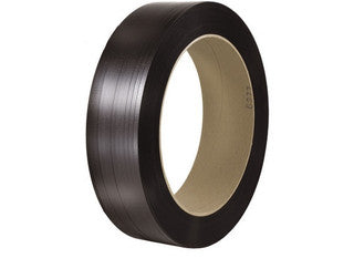 1/2" x 2900' - Núcleo de 16" x 3" Fleje de Poliéster Negro - Liso, Resistencia a la rotura de 775 lb